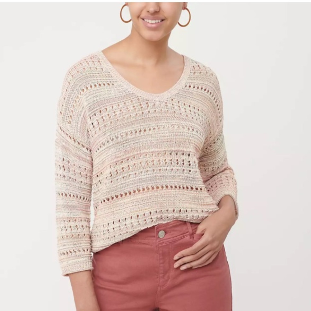 Loft Stitchy V-neck Sweater